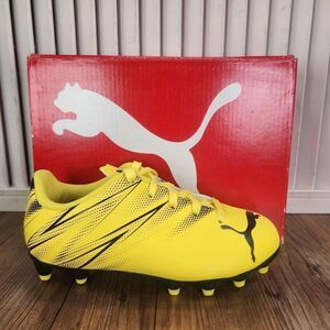 PUMA Attacanto FG/AG Junior Sz 11 Yellow Black Low Sport Soccer Cleats 107480-02